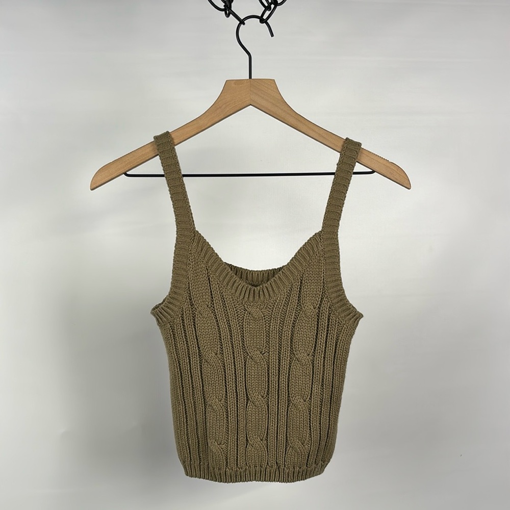 Calliope Knitted Tank Top - Tan - Small - Purchased in Italy